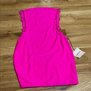Superdown Pink Ruffled Halter Bodycon Mini Dress - Size S